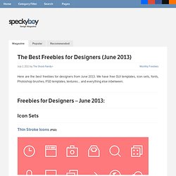 The Best Freebies for Designers (June 2013)