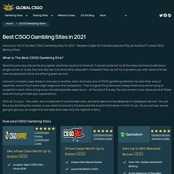 □ Best CSGO Gambling Sites 2021 + FREE BONUS CODES [APRIL UPDATE]