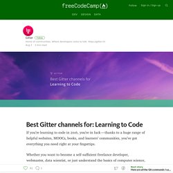 Best Gitter channels for: Learning to Code — Free Code Camp
