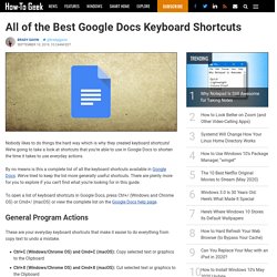 All of the Best Google Docs Keyboard Shortcuts