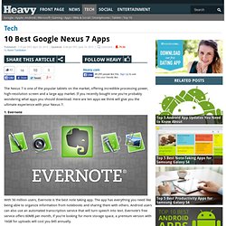 Best 10 Google Nexus 7 Apps