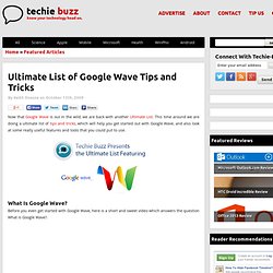 Best Google Wave Tips and Tricks