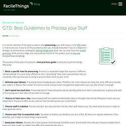 GTD: Best Guidelines to Process your Stuff