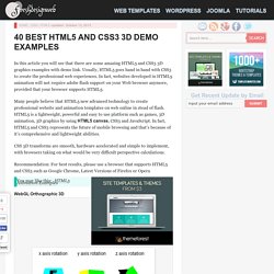 40 Best HTML5 and CSS3 3D Demo Examples
