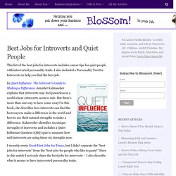 Best Jobs for Introverts and Quiet People