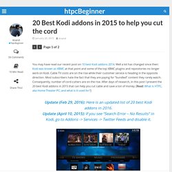 20 Best Kodi addons in 2015 to help you cut the cord