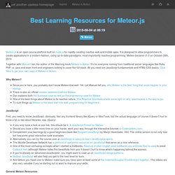 Best Learning Resources for Meteor.js