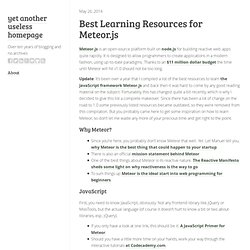 Best Learning Resources for Meteor.js