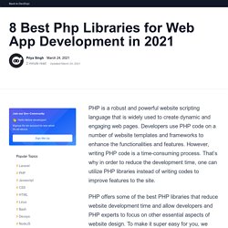 8 Best Php Libraries for Web App Development in 2021