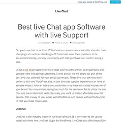 Best live Chat app Software with live Support