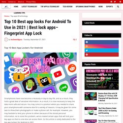 Top 10 Best app locks For Android To Use in 2021