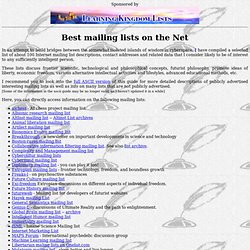 Best mailing lists on the Net