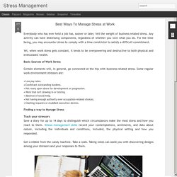 Best Ways To Manage Stress at Work