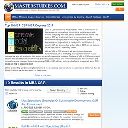 MBA in CSR - Look for MBA in CSR programs - CSR MBA programs