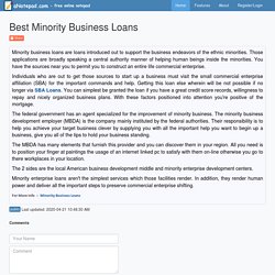 Best Minority Business Loans