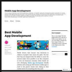 Best Mobile App Development – Mobile App Development