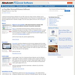 Mac Personal Finance Software Reviews