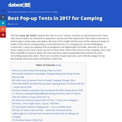 Best Pop-up Tents in 2017 for Camping