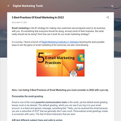 5 Best Practices Of Email Marketing In 2022