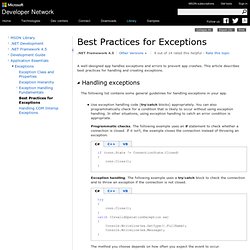 Best Practices for Handling Exceptions