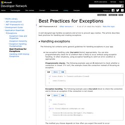 Best Practices for Handling Exceptions