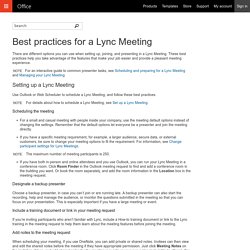 Best practices for a Lync Meeting