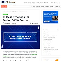 10 Best Practices for Online JAVA Course