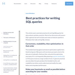Best practices for writing SQL queries