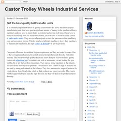 Castor Trolley Wheels Industrial Services: Get the best quality ball transfer units