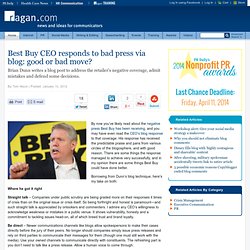 Best Buy CEO responds to bad press via blog: good or bad move?