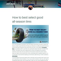 How to best select good all-season tires