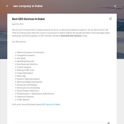 Best SEO Services In Dubai