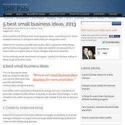 5 best small business ideas, 2013