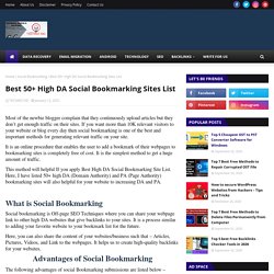 Best 50+ High DA Social Bookmarking Sites List