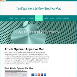 The Best Mac Spintax Text And Content Spinners 2016