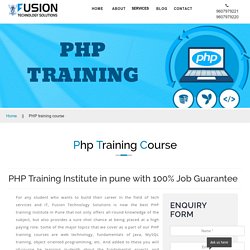Best Training Institute for PHP training course Pune