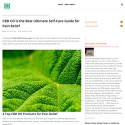 CBD Oil is the Best Ultimate Self-Care Guide for Pain Relief