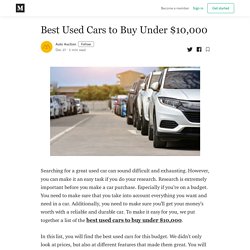 Best Used Cars to Buy Under $10,000