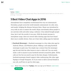 5 Best Video Chat Apps in 2016 – Medium