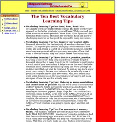 Ten Best Vocabulary Learning Tips