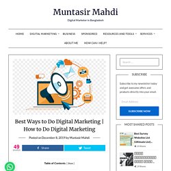 Best Ways to Do Digital Marketing