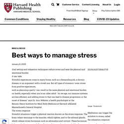Best ways to manage stress