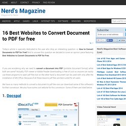 16 Websites to Convert Document to PDF for free