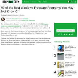 99 of the Best Windows Freeware Programs You May Not Know Of