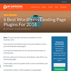 6 Best WordPress Landing Page Plugins For 2016