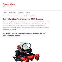 Top 10 Best Zero Turn Mowers in 2019 Reviews - Spare Mine