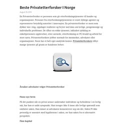 Beste Privatetterforsker I Norge