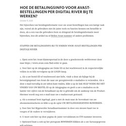 HOE DE BETALINGSINFO VOOR AVAST-BESTELLINGEN PER DIGITAL RIVER BIJ TE WERKEN?