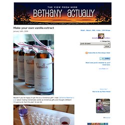 bethany actually» Blog Archive » Make your own vanilla extract