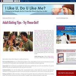 Adult Dating Tips - Try These Out!